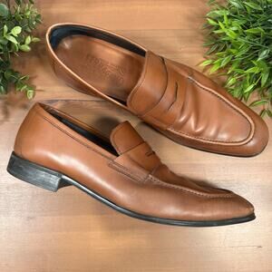 Salvatore Ferragamo Men's Brown Leather Loafers Size 10